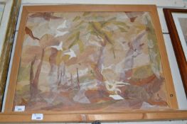 Billy Jewson, paperwork montage, woodland, framed