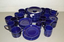 Collection of Portmeirion blue totem tea wares