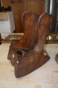 Unusual 19th Century childs combination rocking chair and potty, 60cm high