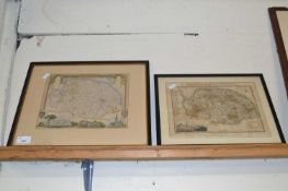 Langleys new map of Norfolk, framed and one other (2)
