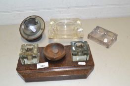 Mixed Lot: Various assorted ashtrays, ink well etc