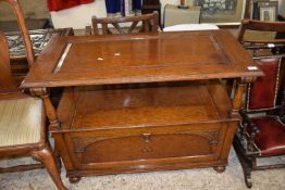 Early 20th Century oak monks bench with storage base, 104cm wide