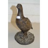 Bronzed resin model of a grouse