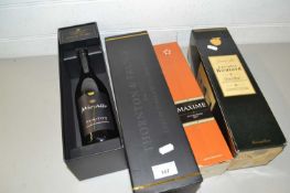 Mixed Lot: Maxime Old Brandy, boxed, Calvados Boulard, boxed and Thornton & France Wine and Truffles