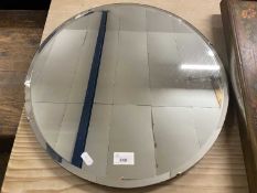 20th Century circular bevelled wall mirror