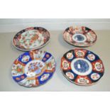 Four various Imari wall plates