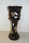 Black glazed jardiniere and stand