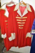 Two vintage Town Crier type jackets, one marked Lisa J Gordon