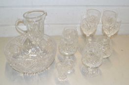 Mixed Lot: Various drinking glasses, glass bowl etc