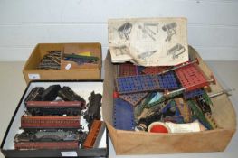 Mixed Lot: Various assorted Meccano parts, various model railway rolling stock etc