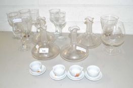 Mixed Lot: Various decanters, drinking glasses etc