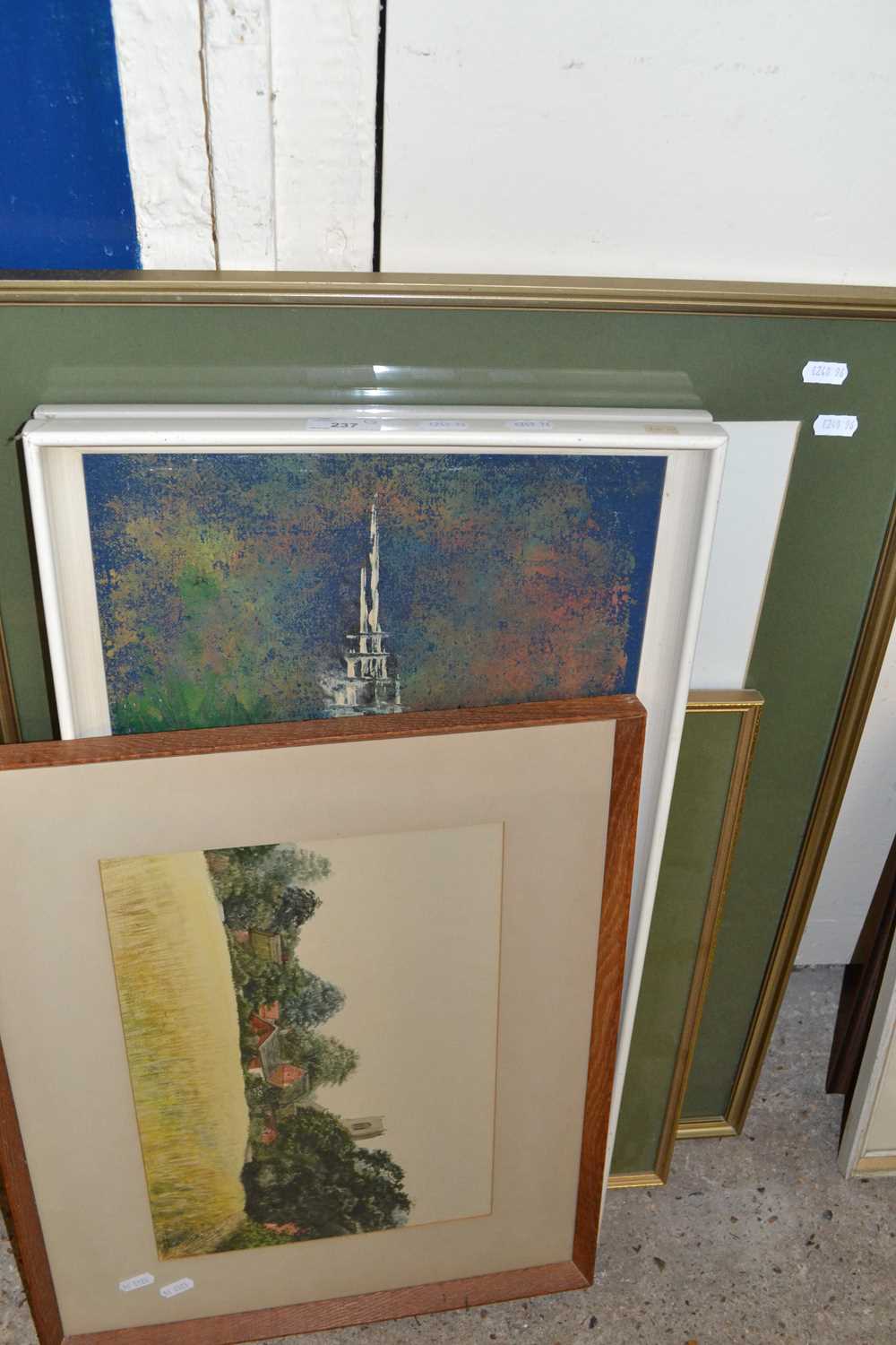 Mixed Lot: Contemporary oil on board study of a bridge, Ainsworth, study of a corn field at