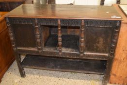 Heavily modified 18th Century oak coffer, 123cm wide
