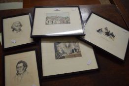Mixed Lot: Continental print and small framed engravings, Haydn and one other