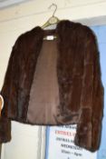 Short brown fur coat