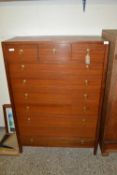 Retro Loughborough for Heals mid Century chest of drawers with ringlet handles, 91cm wide