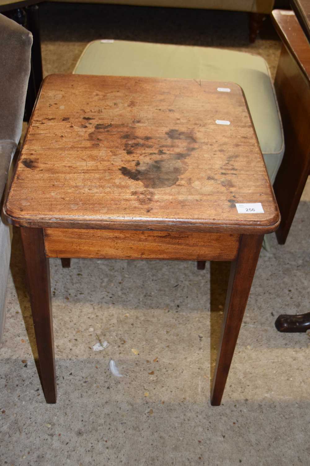 Small mahogany side table on tapering legs