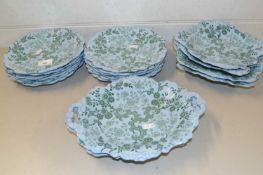 Quantity of 19th Century blue glazed dinner wares