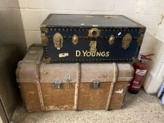 Two vintage packing trunks