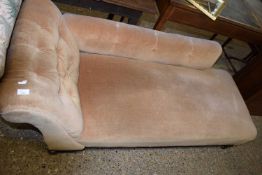Late Victorian button upholstered chaise longue