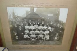 Framed vintage photograph - Oulton Broad United Football Club, Winners of the North Suffolk League