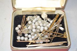 Small box of various assorted costume jewellery