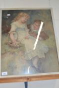 19th Century chromolithograph print, Victorian children