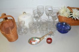 Mixed Lot: Various glass wares, bottle holders, ice bucket etc