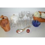 Mixed Lot: Various glass wares, bottle holders, ice bucket etc