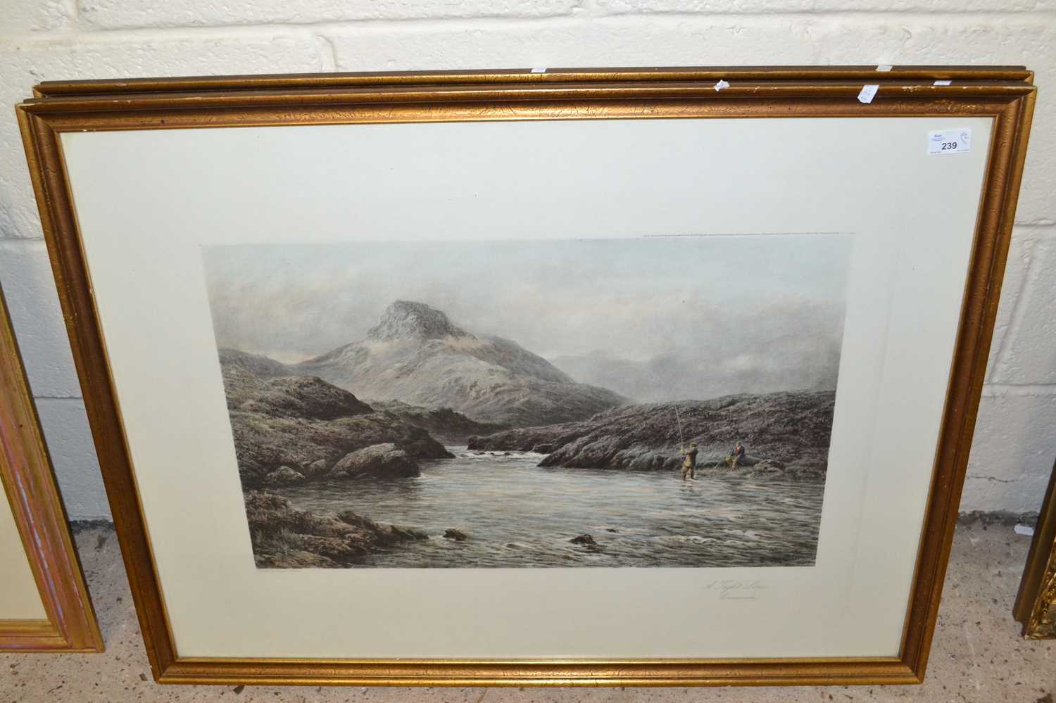 Pair of coloured engravings, Highland fishing scenes, framed and glazed