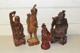 Mixed Lot: Carved Chinese figures