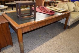 Large late 19th Century oak library table, 214cm long