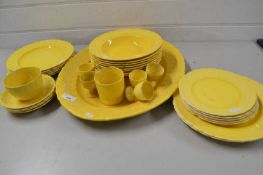 Quantity of Soho pottery, yellow glazed dinner wares