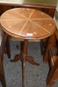 20th Century pine inlaid pedestal wine table on tripod base