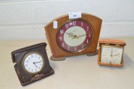 Mixed Lot comprising a Smiths mantel clock, Smiths travel clock and a further eight day travel