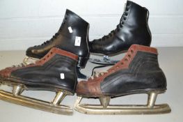 Two vintage pairs of ice skates