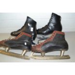 Two vintage pairs of ice skates