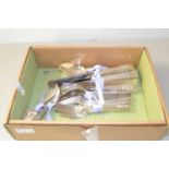 Box of various silver plated cutlery