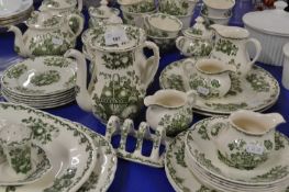 Quantity of Masons green fruit basket tea and table wares