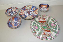 Mixed Lot: Various Imari bowls, modern Chinese plate etc