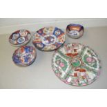 Mixed Lot: Various Imari bowls, modern Chinese plate etc