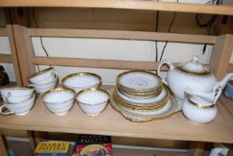 Quantity of Tuscan gilt decorated tea wares