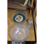 Mixed Lot: Small decanter and glass bowls