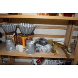 Mixed Lot: Assorted items to include various dressing table brushes, mirrors, kitchen moulds,