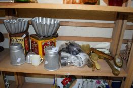 Mixed Lot: Assorted items to include various dressing table brushes, mirrors, kitchen moulds,