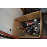 One box of various tools, garage clearance items etc