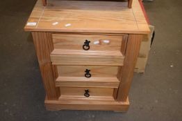 Modern pine three drawer chest