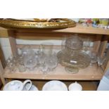Mixed Lot: Various drinking glasses, cake stand etc