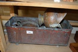 Copper planter and other items