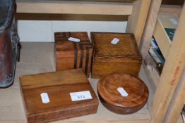 Collection of various wooden boxes